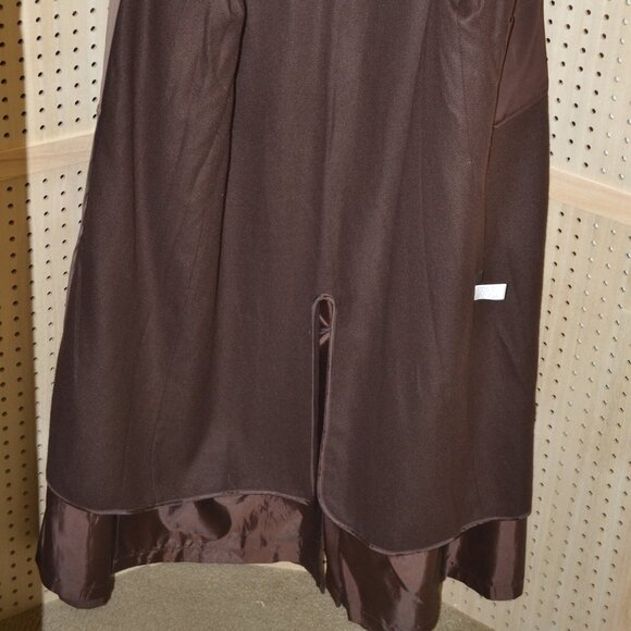 GALLERY Women Brown Water Repellent Two Pocket Trench Coat Size 12 - Picture 6 of 9